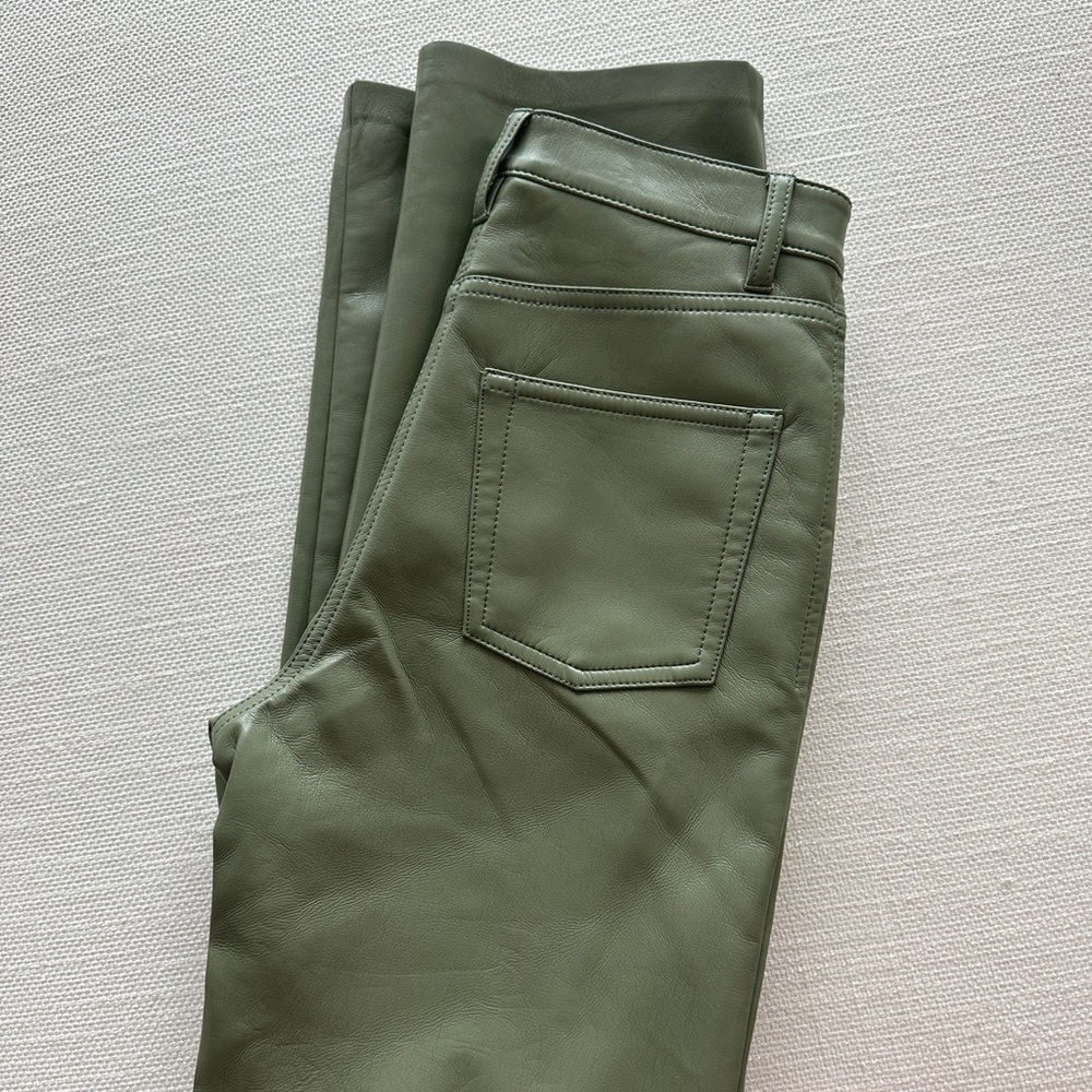 Aritzia Olive Green Straight Leg Pants - Picture 4 of 6